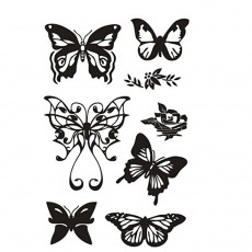 Silikonstempel, Schmetterlinge, 11x15,5 cm, 1 Bl.