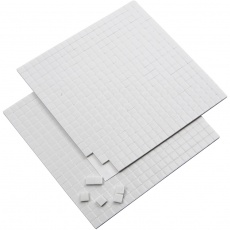 3D-Klebepads, Größe 5x5 mm, Dicke 2 mm, Weiß, 2x400 Stck., 2 Bl./ 1 Pck