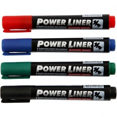 Power Liner, Strichstärke 1,5-3 mm, Schwarz, Blau, Grün, Rot, 4 Stk/ 1 Pck