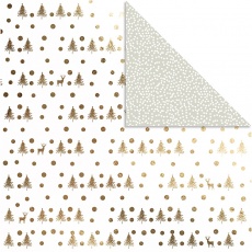 Design-Papier, Hirsche & Punkte, 30,5x30,5 cm, 180 g, Gold, 3 Bl./ 1 Pck