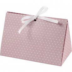 Geschenkverpackung, Punkte, Größe 15x7x8 cm, 250 g, Rosa, Weiß, 3 Stk/ 1 Pck