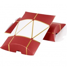 Geschenkverpackung, Trommel, Größe 12x9,4x2,5 cm, 300 g, Gold, Rot, Weiß, 3 Stk/ 1 Pck