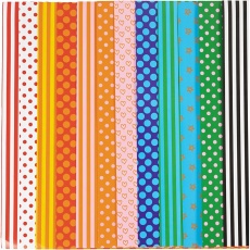 Glanzpapier, Pattern, Blatt 32x48 cm, 80 g, Sortierte Farben, 100 Bl. sort./ 1 Pck