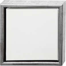 Leinwand mit Holzrahmen, Größe 20x20 cm, 360 g, Antiksilber, Weiß, 1 Stk