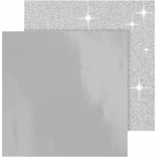 Design-Papier, Blatt 30,5x30,5 cm, 120+128 g, Silber, 2 Bl./ 1 Pck