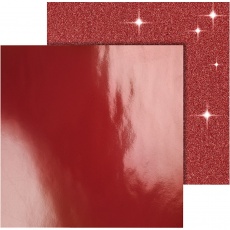 Design-Papier, Blatt 30,5x30,5 cm, 120+128 g, Rot, 2 Bl./ 1 Pck