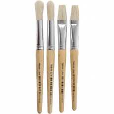 Pinsel für Kinder, 15, L 18,5+19,5 cm, B 11+17 mm, Flach,rund, 4 Stk/ 1 Pck