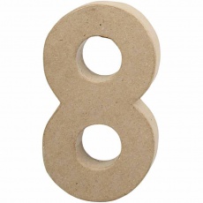 Zahl, 8, H 20,2 cm, B 11 cm, Dicke 2,5 cm, 1 Stk