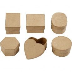 Mini-Schachteln, H 3 cm, D 4-6 cm, 6 Stk/ 1 Pck