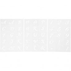 Schablone, Buchstaben & Zahlen, H 20-30 mm, A5, Blatt 148x210 mm, 3 Bl./ 1 Pck