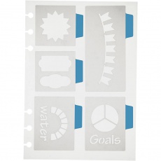 Schablone, 5 große Motive, Blatt 12,5x17,5 cm, 1 Bl.