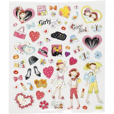 Sticker, Mädchen, Blatt 15x16,5 cm, 1 Bl.
