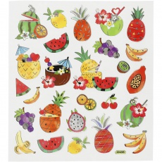 Sticker, Exotische Früchte, Blatt 15x16,5 cm, 1 Bl.