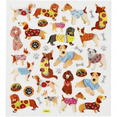 Sticker, Hunde, Blatt 15x16,5 cm, 1 Bl.