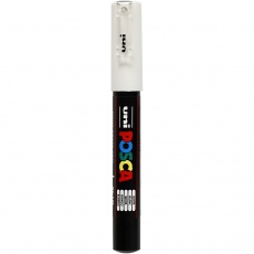 Posca Marker , PC-1M, Strichstärke 0,7 mm, extrafein, Weiß, 1 Stk
