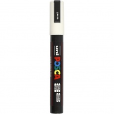 Posca Marker , PC-5M, Strichstärke 2,5 mm, Medium, Weiß, 1 Stk