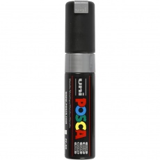 Posca Marker , PC-8K, Strichstärke 8 mm, breit, Silber, 1 Stk