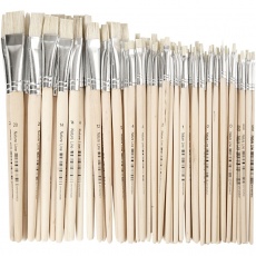 Nature Line Pinsel, 00+0+1+2+4+12+14+20, L 18-22 cm, B 3-20 mm, Flach, 68 Stk/ 1 Pck