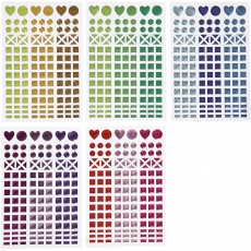 Mosaik-Sticker, D 8-14 mm, Blatt 11x16,5 cm, Sortierte Farben, 10 Bl./ 1 Pck