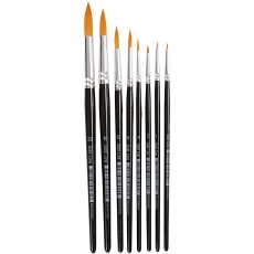 Gold Line Pinsel, Nr. 0+1+2+4+8+12+18+22, L 16,5-21 cm, B 1-8 mm, rund, 8 Stk/ 1 Pck