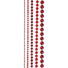 Halbperlen, Größe 2-8 mm, Rot, 140 Stk/ 1 Pck