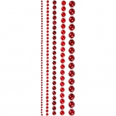 Halbperlen, Größe 2-8 mm, Rot, 140 Stk/ 1 Pck