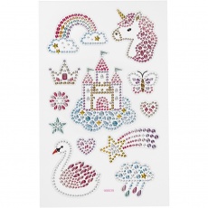 Diamant-Sticker, Einhorn-Welt, Blatt 10x16 cm, 1 Bl.