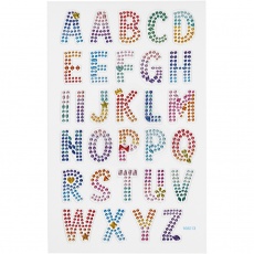 Diamant-Sticker, Alphabet, Blatt 10x16 cm, 1 Bl.