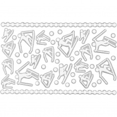 Moosgummi-Sticker, Skiläufer, Blatt 9x14 cm, Größe 5-30 mm, Weiß, 1 Bl.