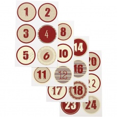 Sticker Kalenderzahlen, D 4 cm, Blatt 9x14 cm, 4 Bl. sort./ 1 Pck