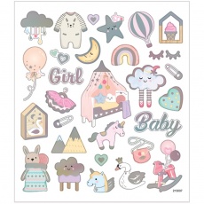 Sticker, Baby Girl, 15x16,5 cm, 1 Bl.