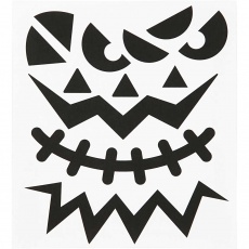 Sticker, Halloween - große Gesichter, Blatt 15x16,5 cm, 1 Bl.