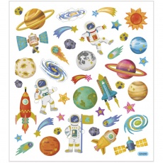 Sticker, Weltraum, Blatt 15x16,5 cm, 1 Bl.