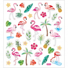 Sticker, Flamingo, 15x16,5 cm, 1 Bl.