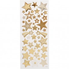 Sticker Thank you, Sterne, Blatt 10x24 cm, Gold, 1 Bl.