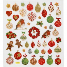 Sticker, Weihnachtsmotive, Blatt 15x16,5 cm, 1 Bl.