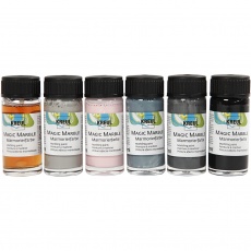 Magic Marble Marmorierfarbe, sanfte, dezente Farben, 6x20 ml/ 1 Pck