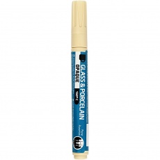Glas- und Porzellanmalstift, Strichstärke 2-4 mm, Deckend, Creme, 1 Stk