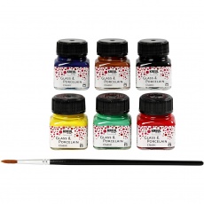 Glas- und Porzellanfarbe - Sortiment, Sortierte Farben, 6x20 ml/ 1 Pck