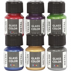 Glass Color Metal, Sortierte Farben, 6x30 ml/ 1 Pck