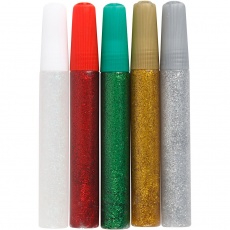 Glitzerkleber, Sortierte Farben, 5x10 ml/ 1 Pck