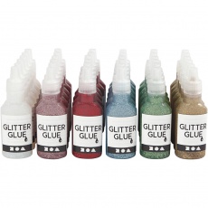 Glitzerkleber, 36x25 ml/ 1 Pck