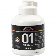 Acrylfarbe Glänzend, Weiß, 500 ml/ 1 Fl.