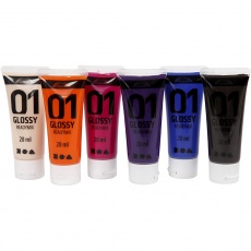 Acrylfarbe Glänzend, Zusätzliche Farben, 6x20 ml/ 1 Pck