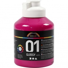 Acrylfarbe Glänzend, Pink, 500 ml/ 1 Fl.