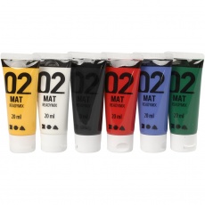 Acrylfarbe Matt, Standard-Farben, 6x20 ml/ 1 Pck