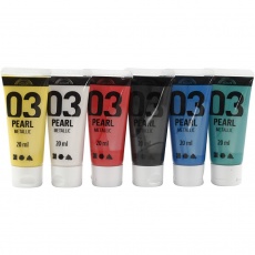 Acrylfarbe Metallic, Metallic, Standard-Farben, 6x20 ml/ 1 Pck