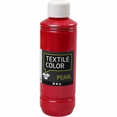 Textilfarbe, Perlmutt, Rot, 250 ml/ 1 Fl.