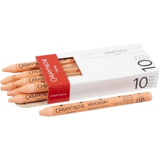 CARAN D’ACHE Neocolor I - Ölkreide, L 10 cm, Dicke 8,5 mm, Lachsfarbig (051), 10 Stk/ 1 Pck