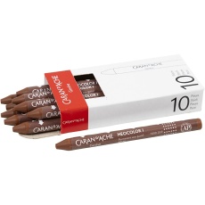 CARAN D’ACHE Neocolor I - Ölkreide, L 10 cm, Dicke 8,5 mm, Braun (059), 10 Stk/ 1 Pck